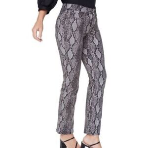 NYDJ Black and Gray Snake Patterned Ankle Jeans